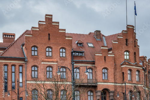 Facade of New City Hall of Torun city, Poland