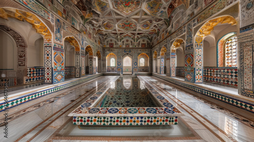 Creative intricate decor of hammam bathhouse