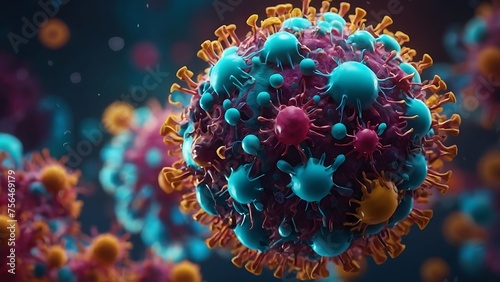 Virus Design Concept, Covid-19, DNA photo