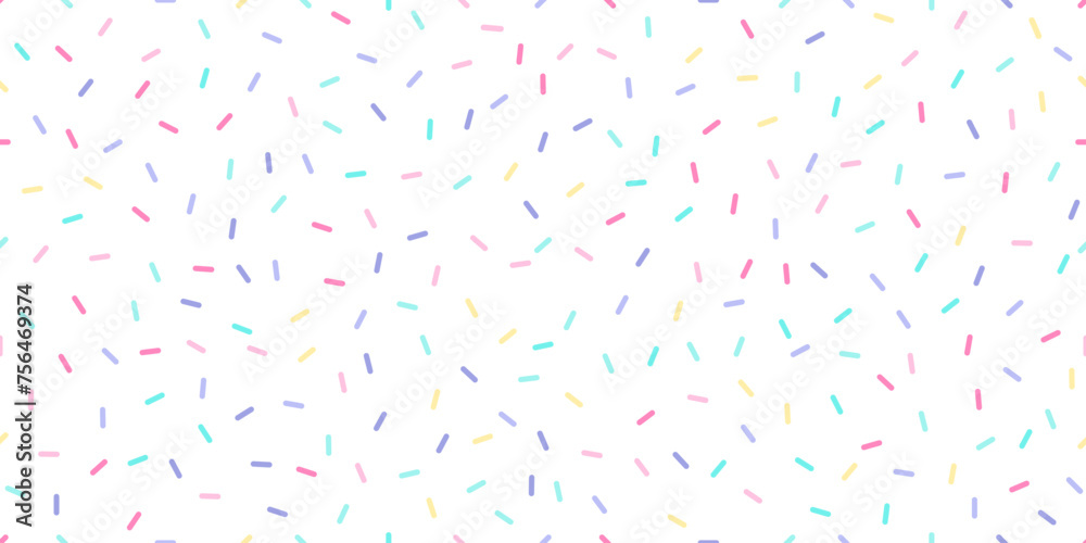 Colorful sprinkles banner background, colorful falling decorative sprinkles background