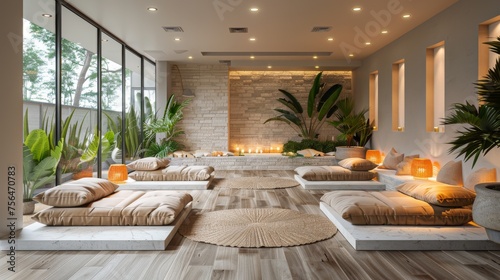 tranquility and relaxation within a modern wellness center. photo