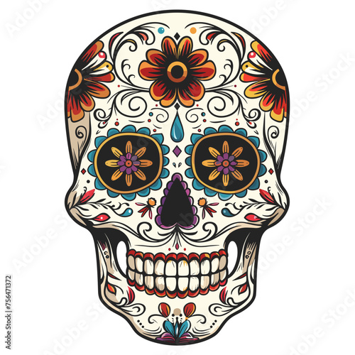 Folklore Sugar Skull Illustration