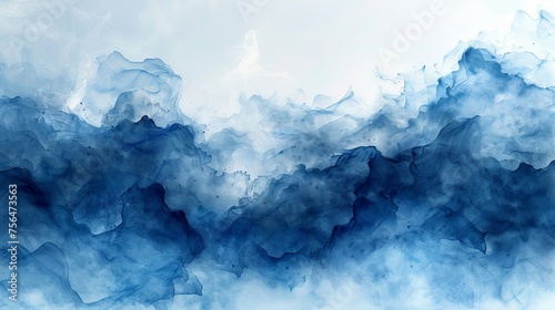 Watercolor blue abstract background