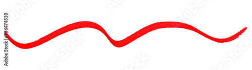 Red stroke brush isolated on transparent background.