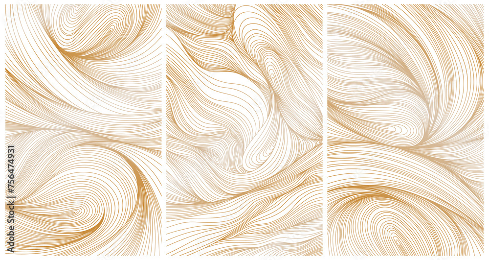 Set of three gradient abstract wavy backgrounds for your design. Hand drawn illustration. Set of three gradient abstract wavy backgrounds for your design. Hand drawn illustration.