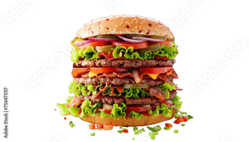 Burger and sandwich. Tasty and well-assembled burger.