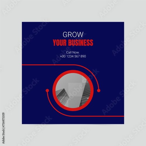 Modern grow your business social media cover template