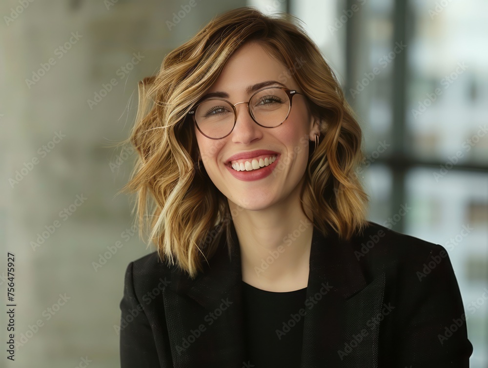 Smiling Woman With Glasses Smiling Woman With Glasses