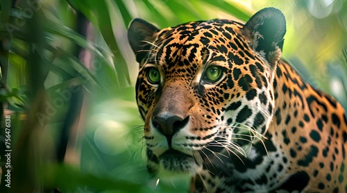 The portrait of leopard face photo