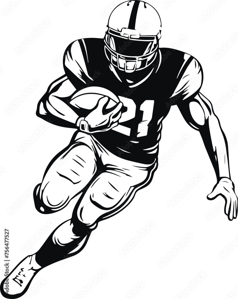 American football player, football player silhouette, Vector Illustration American football player, football player silhouette, Vector Illustration