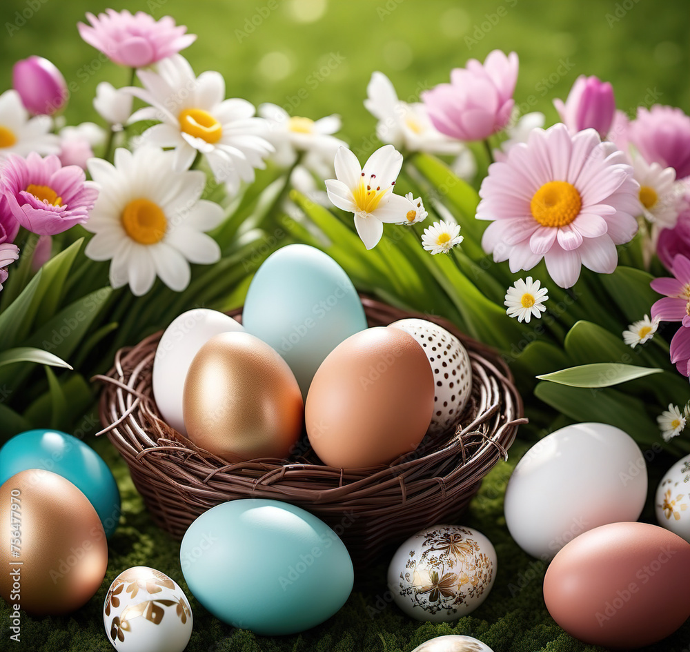Easter, holiday image in the year of the rabbit. AI generated Easter, holiday image in the year of the rabbit. AI generated