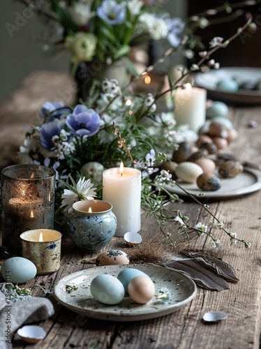 Rustic Eggs and Candles 