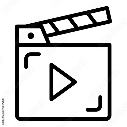 Clapperboard outline icon