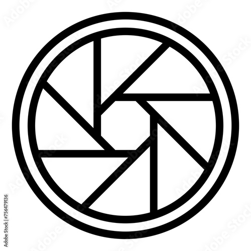 Camera lens outline icon