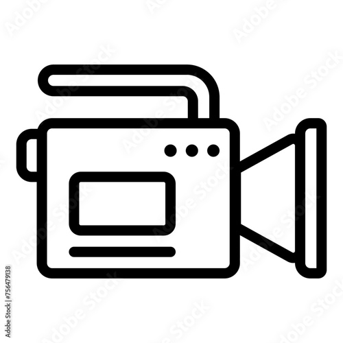 Movie camera outline icon