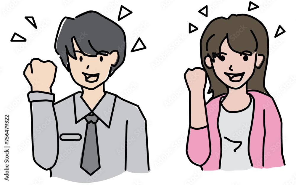 Line drawings of people in half-body office work clothes. In a simple cartoon style in many poses.Editable stroke Line drawings of people in half-body office work clothes. In a simple cartoon style in many poses.Editable stroke