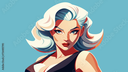 A beautiful lady with blonde hair and a beautiful dress.cartoon, playful, attractive, legs, simple white background.Fatal blonde: a photo of a beauty in a bright dress.Cartoon beauty: A playful blonde