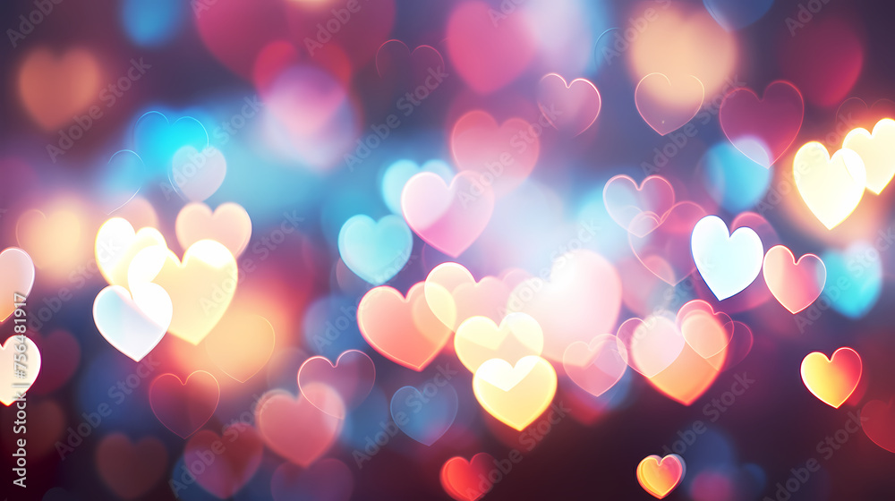 Abstract heart background with bokeh