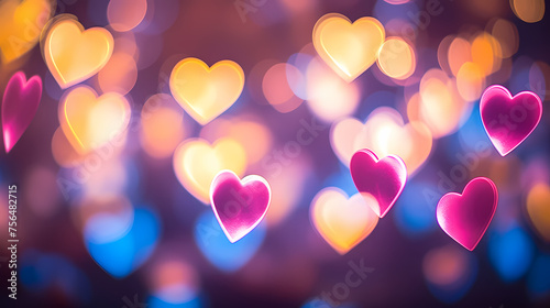 Abstract heart background with bokeh