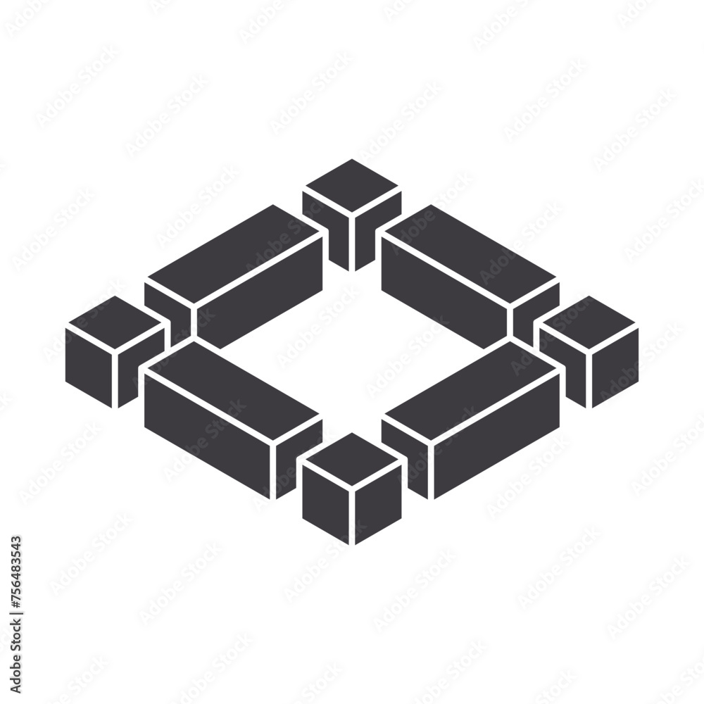 Impossible shape icon isolated on white background. Vector illustration. Impossible shape icon isolated on white background. Vector illustration.