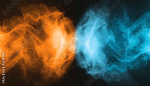 double smoked light effect blue and orange on dark background