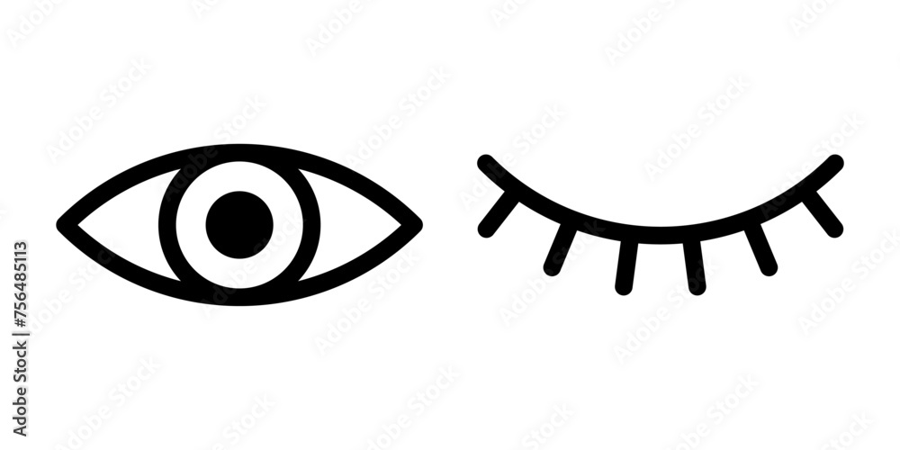 Open and closed eyes icons