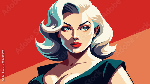 A beautiful lady with blonde hair and a beautiful dress.cartoon, playful, attractive, legs, simple white background.Fatal blonde: a photo of a beauty in a bright dress.Cartoon beauty: A playful blonde