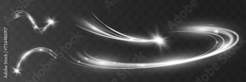 Light white wave shine effect,vector glow line sparkle shine. Silver wavy effects.
