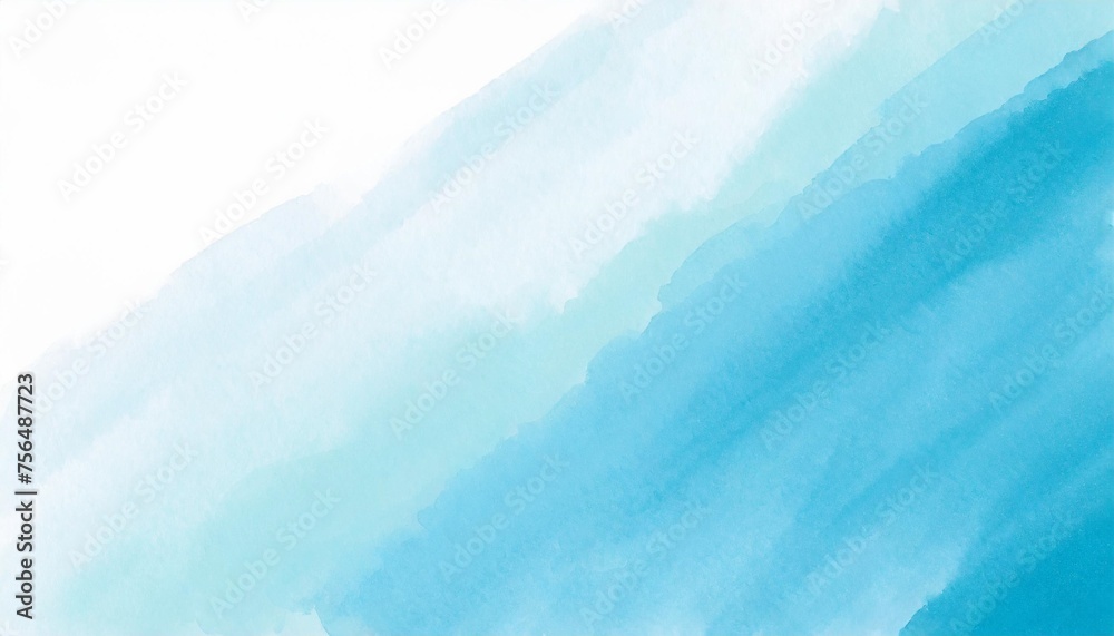 light blue watercolor background hand drawn with copy space for text or image diagonal gradient of white