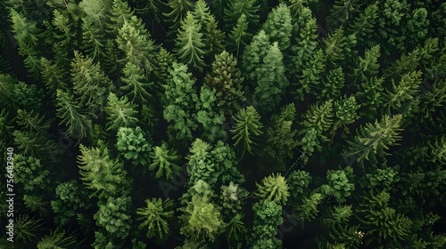 Dense Forest Canopy from Above, Nature and Environment Theme