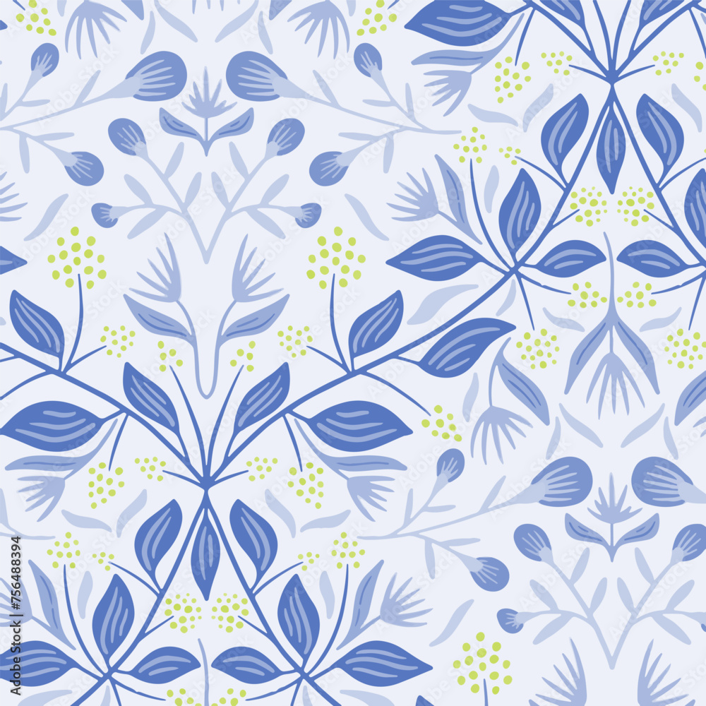 Pattern flower floral spring blossom illustration vector fabric textile design leaf leaves