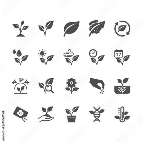 Plant flat icons. Pixel perfect.