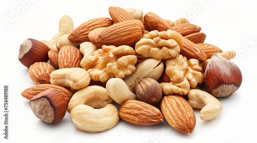 Mixed nuts isolated on white