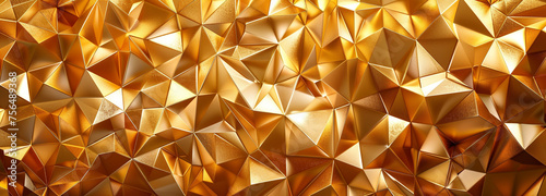 Golden geometric elegance a wallpaper of sleek shiny triangles and polygons reflecting modern luxury and design