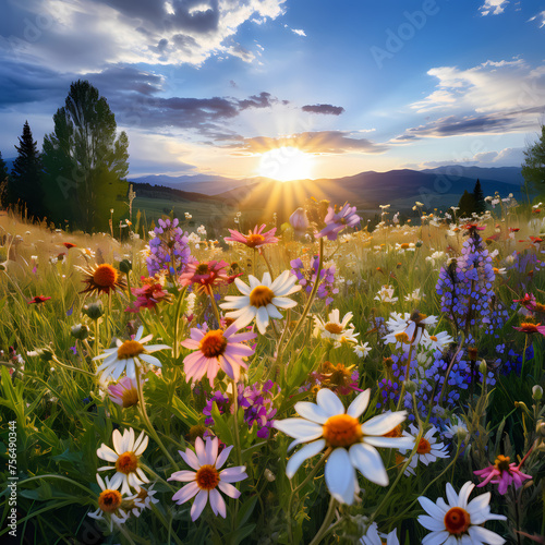 A peaceful meadow filled with wildflowers.