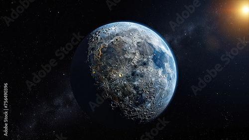 Earth from space showing the beauty of space exploration. 3D rendering © Ula
