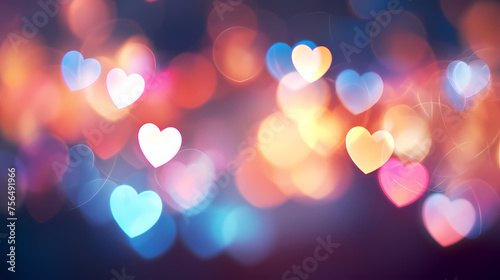 Valentine's Day background with hearts, heart background bokeh