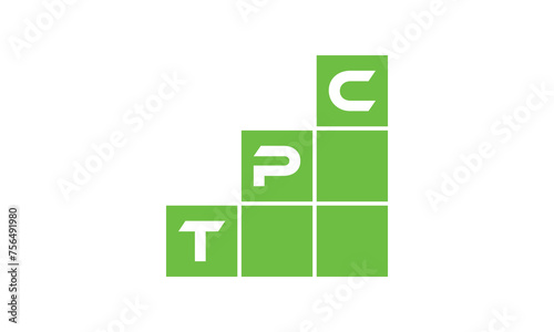 TPC initial letter financial logo design vector template. economics, growth, meter, range, profit, loan, graph, finance, benefits, economic, increase, arrow up, grade, grew up, topper, company, scale