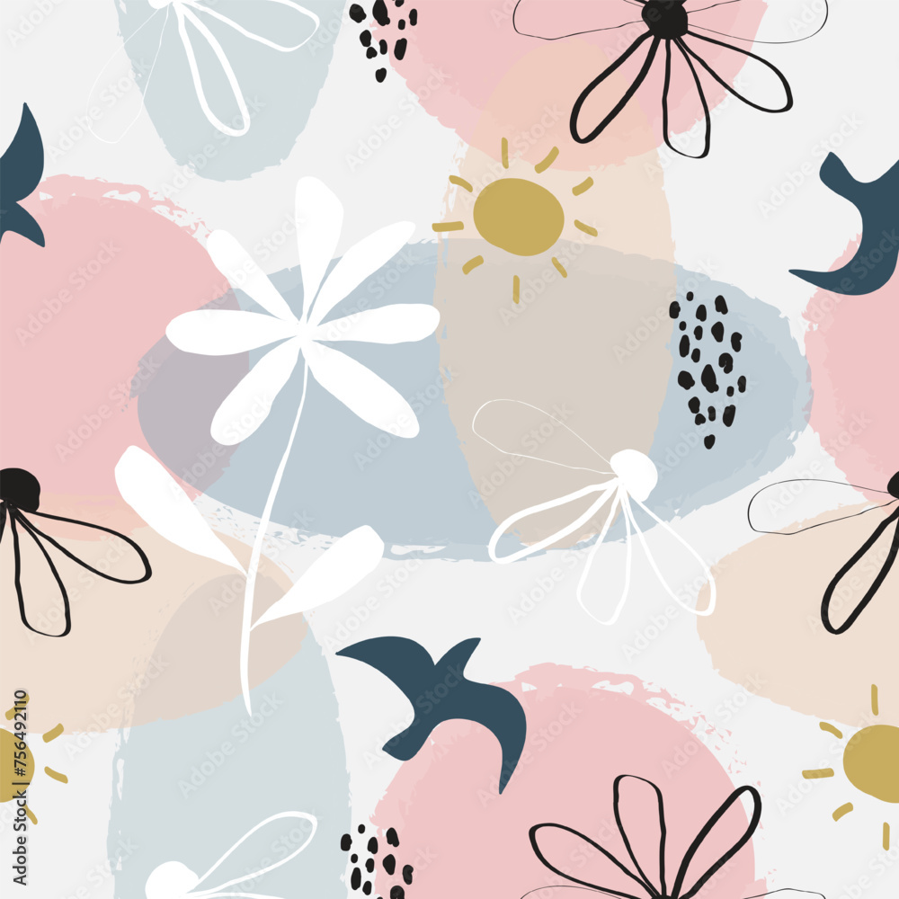 Abstract floral surface pattern seamless background vector illustration for fashion,fabric,wallpaper and print design
