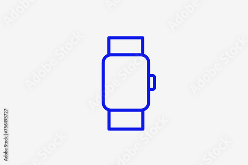 smart watch illustration in line style design. Vector illustration.