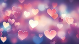 Blurred heart background, vibrant and romantic