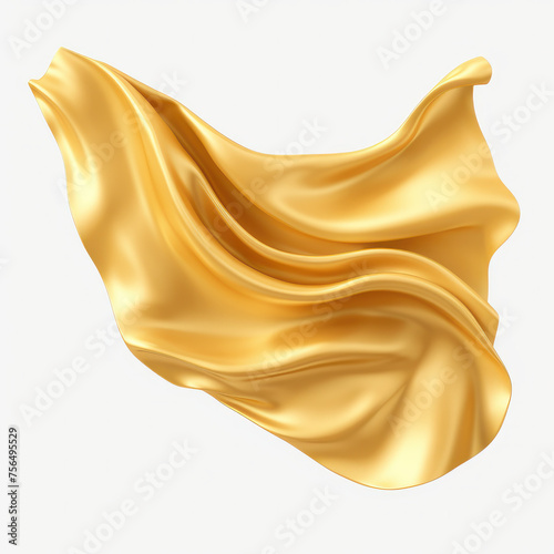 Elegant satin cloth waving in the air, isolated on transparent PNG background. AI generative