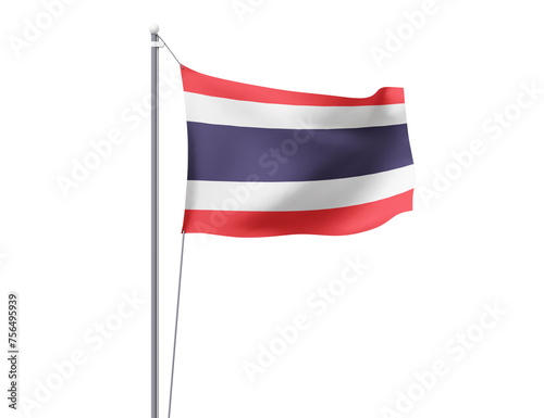 Thailand national flag waving isolated on white background. Free Download Thailand national flag waving isolated on white background. - GFXLoad