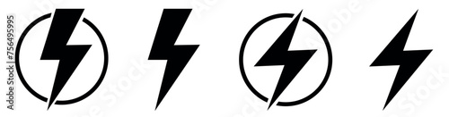 Free Download the lightning flash icon. The symbol of electrical energy. Energy power sign, vector illustration - GFXLoad