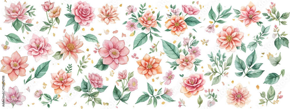 Vector floral bouquet design: garden pink peach lavender creamy powder pale Rose wax flower, anemone Eucalyptus branch greenery leaves berry. Wedding vector invite card Watercolor designer element set Vector floral bouquet design: garden pink peach lavender creamy powder pale Rose wax flower, anemone Eucalyptus branch greenery leaves berry. Wedding vector invite card Watercolor designer element set