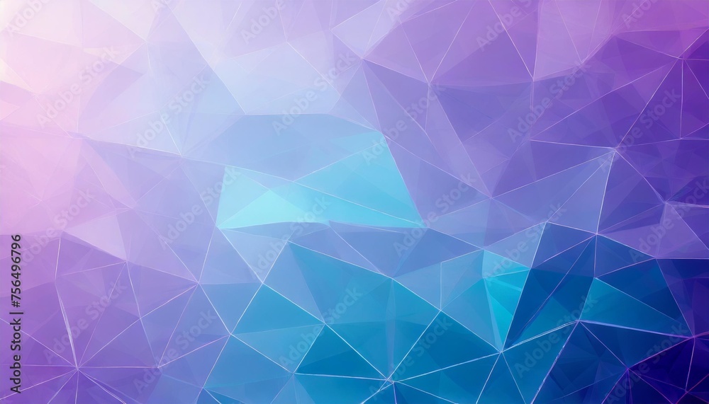 prismatic background with polygonal pattern low poly triangular background gradient in lila and blue polygonal background banner template illustration with irregular triangles