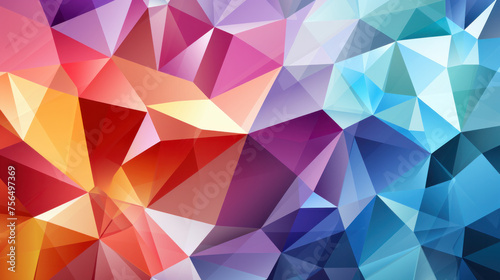 Explore a free vector background featuring a pastel-colored rainbow low poly design. AI generative