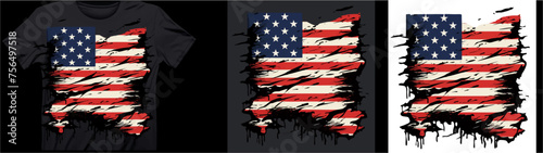 Vector background with drawing
of national flag of usa. Fashion t-shirt design. Pattern 
of stars and stripes 
of american flag for textiles, fabric, clothing.
Decorative ornament in national style.