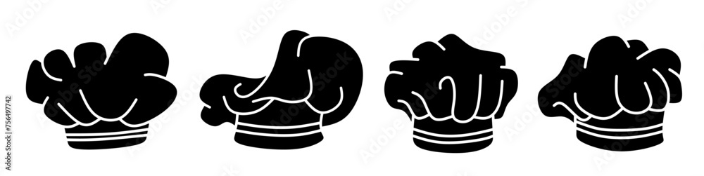 Chef hat icon vector illustration collection. Chef hat design. Stock vector. Chef hat icon vector illustration collection. Chef hat design. Stock vector.
