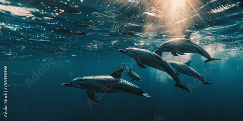 dolphin swiming under the sea